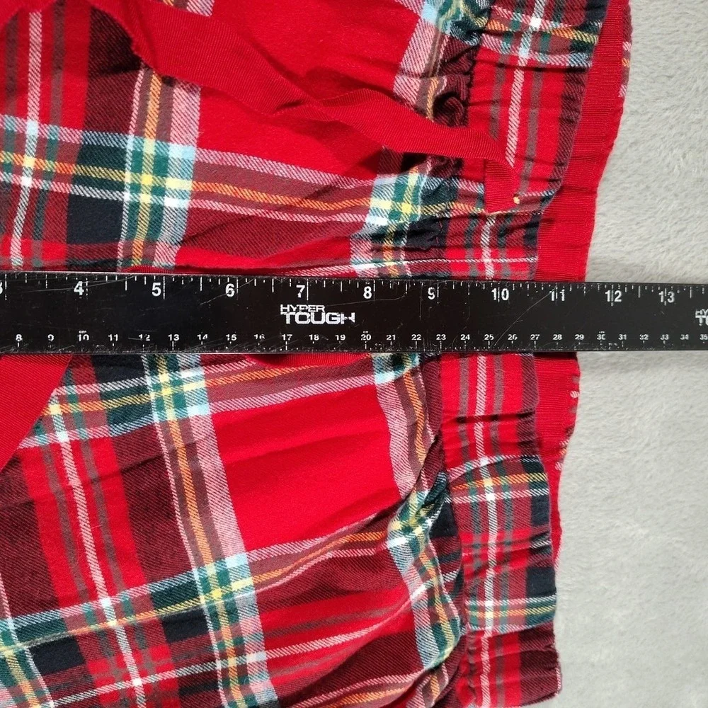 Lot‎ O 2 Lands' End Flannel Pajama Pants Ladies L Red Plaid Camping Warm Winter